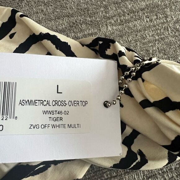 NWT Revolve WeWoreWhat Asymmetrical Crossover Swim Top Size L - Picture 5 of 6